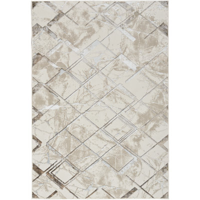 Tapis ivoire / gris Glitz