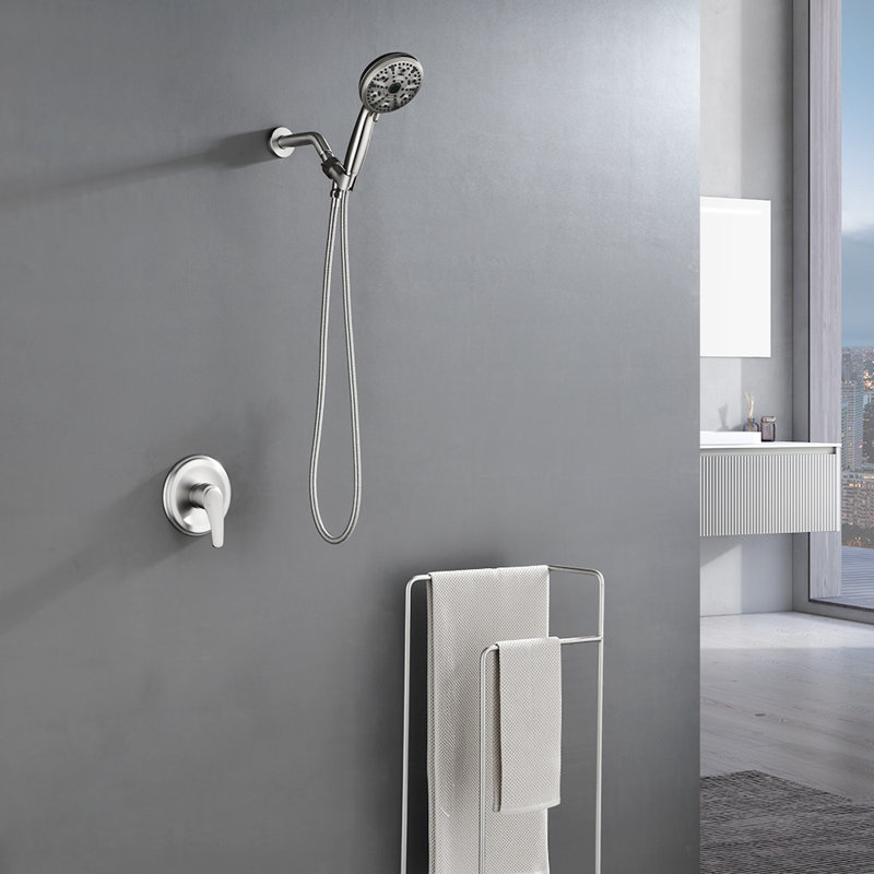 Volume Control Shower Faucet with Rough in-Valve, Brushed Nickel
