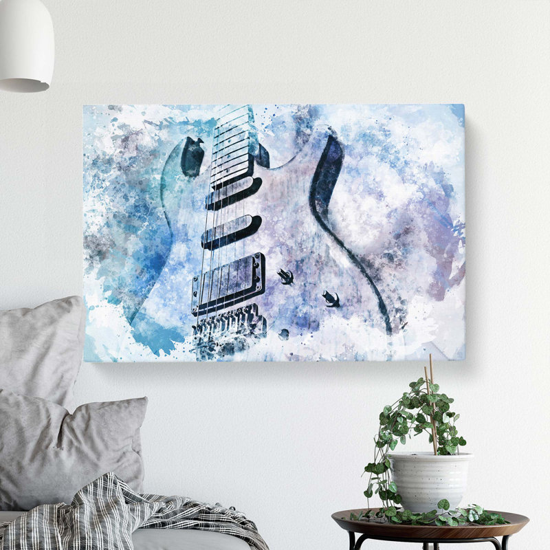 Electric Guitar in Abstract - Wrapped Canvas, 35cm H x 50cm W x 3cm D