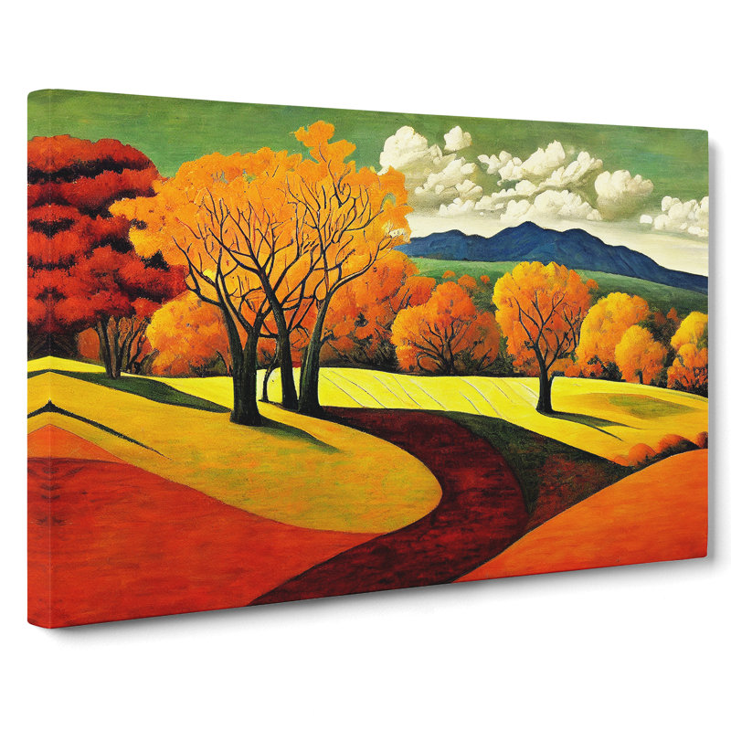 Breathtaking Autumn Forest - Wrapped Canvas Painting, 35cm H x 50cm W x 3cm D
