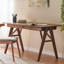Bureau compact en bois de noyer avec tiroirs, parfait pour les petits espaces et une utilisation multifonctionnelle à la maison ou au bureau