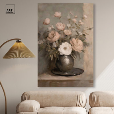 Porcelain Pink Canvas Elegant Farm House by Art Remedy