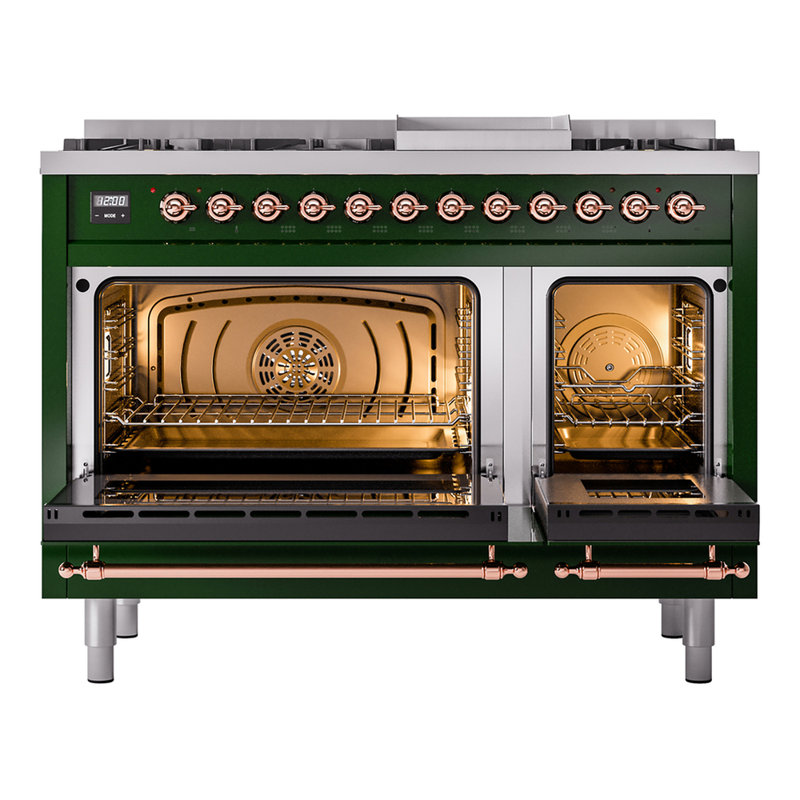 ILVE Nostalgie II 48 Dual Fuel Range , Emerald Green/Copper, Natural Gas