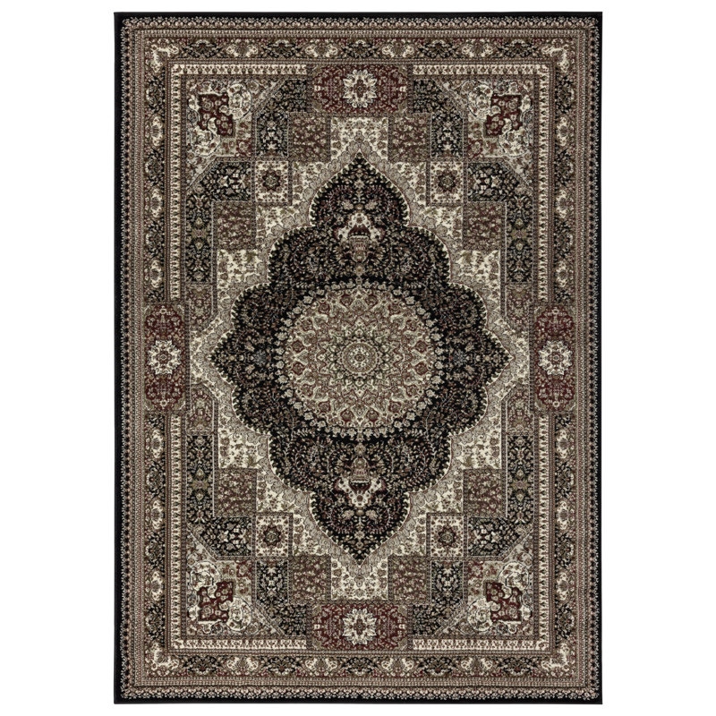 Tapis noir Devansh, Rectangle 3 pi 9 po x 5 pi 9 po