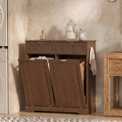 Havant Tilt Out Trash Cabinet 26 Gallon with Hooks (Not include trash can)