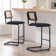 Ambrine Upholstered Boucle Counter & Bar Stool with Cane Rattan Back