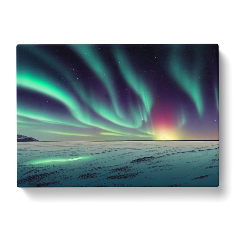 Effervescent Northern Lights - Wrapped Canvas, 35cm H x 50cm W x 3cm D