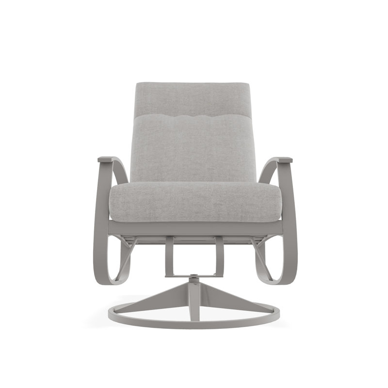 Belle Isle Outdoor Lounge Chair, Warm Gray, Ticking Fog