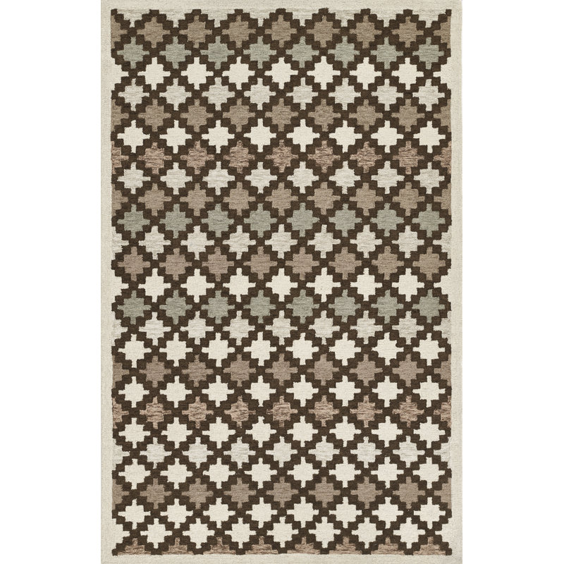 Abbott Hand Tufted Wool Geometric Rug, Rectangle 5' x 8'