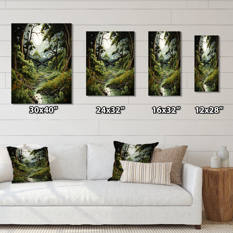Horloge murale moderne Forest Whispering Woods Pastoral I, H 32 po x l 16 po x P 1 po