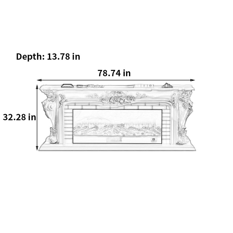 Meuble télé American, Ivoire ivoire, 78.74"