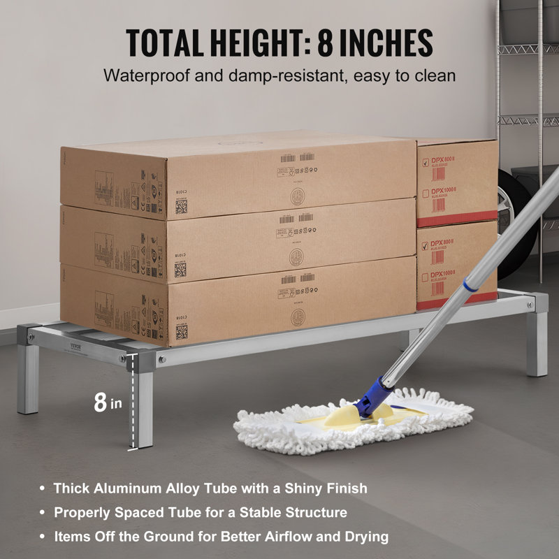 Aluminum Storage Rack, 20.3cm H x 121.9cm W x 50.8cm D