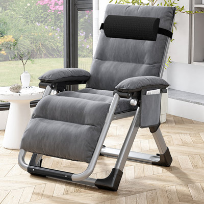 Fauteuil Halback Zero Gravity, méridienne inclinable pliante avec coussin, appui-tête 400 lb