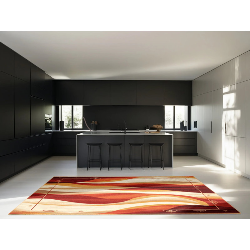 Crimson Drift Rug, Square 4'