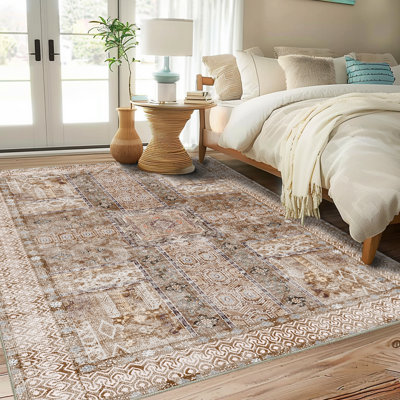 Tapis lavable ZENELESS brun clair avec tapis doux pour animaux domestiques