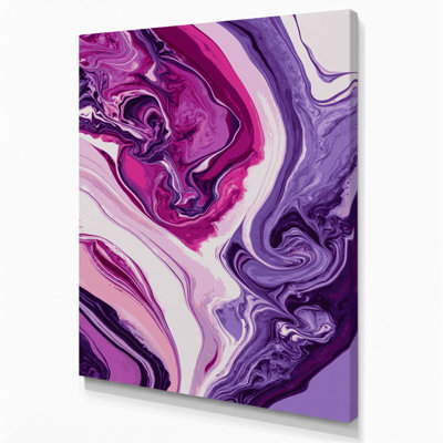 Abstrait art fluide sur toile mauve 70