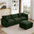 102'' L Shape Modular Sectional Sofa, Chenille Couch, 3 Seaters With Movable Ottoman(Mint Green)-226904974