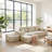 Boneless Corduroy L-Shape Modular Sectional Couch with Chaise - Soft Upholstered, Roomy Deep Seat, No Assembly Required, Timeless Stylish Furniture for Living Room Bedroom Apartment Home Office-218115380-222416032