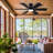 46" 6-blade Ceiling Fan with Light Kit and Remote Control-27037013