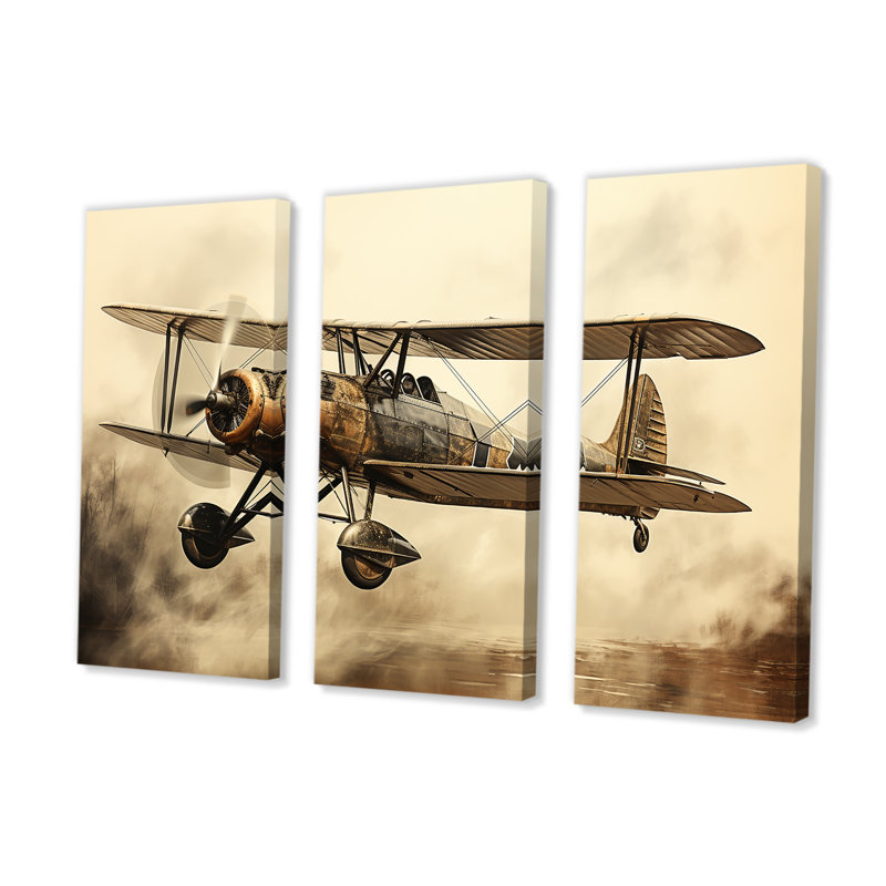 «Urban Plane Glory Mid Flight», ensemble d'art mural avion, H 40 po x l 60 po