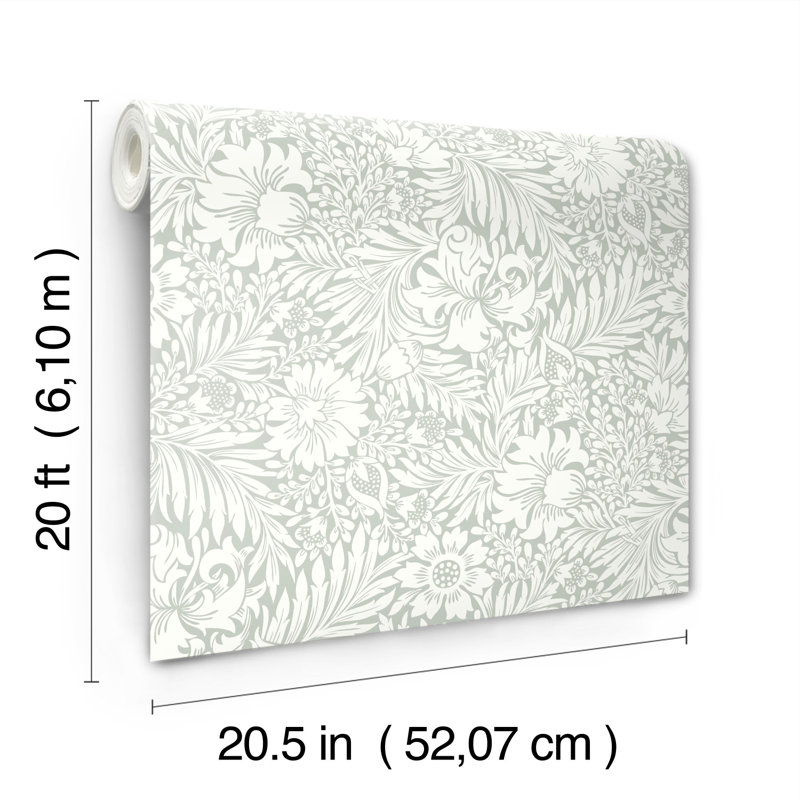 Papier peint adhésif moderne Acanthus, Gris clair
