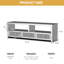 Mercer41 Mirrored Tv Stand For 65+ Inch Tv, Silver Entertainment Centre With 3 Drawers & 2 Open Storage For Living Room,tv Console Table With Crushed Diamond For Bedrooms
