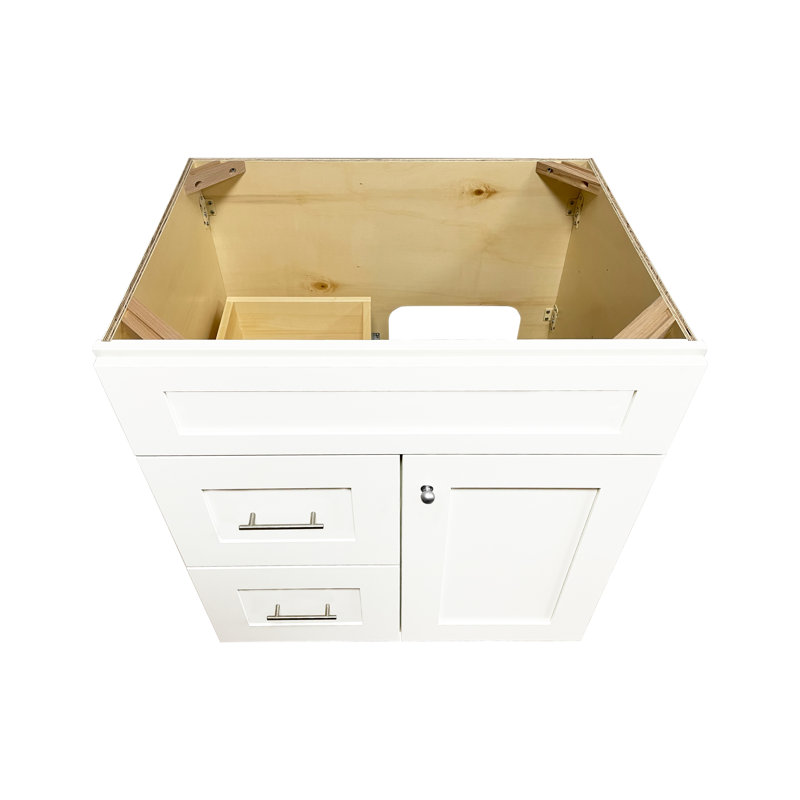 Disar 30'' Bathroom Vanity With Left Drawer Base Only, White