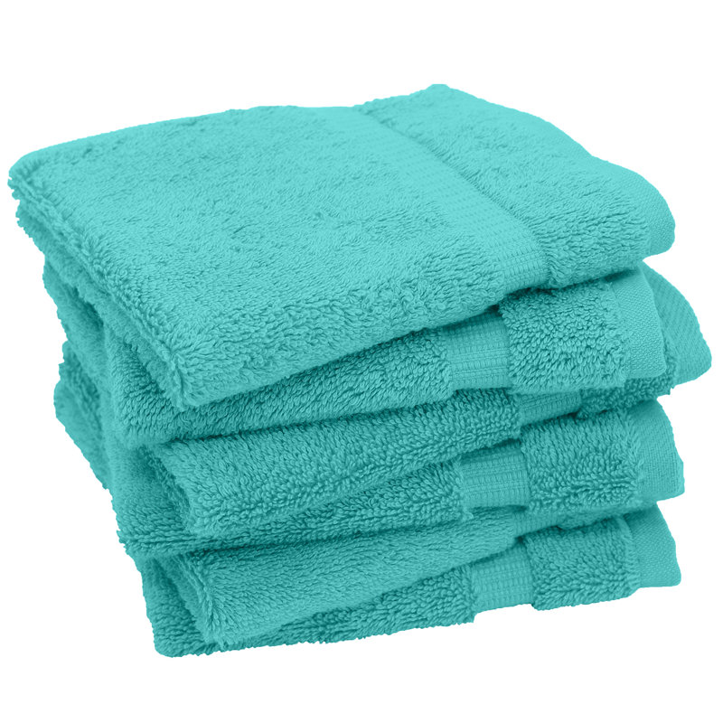 Ensemble de 6 serviettes en coton Wellston, Bleu Aqua