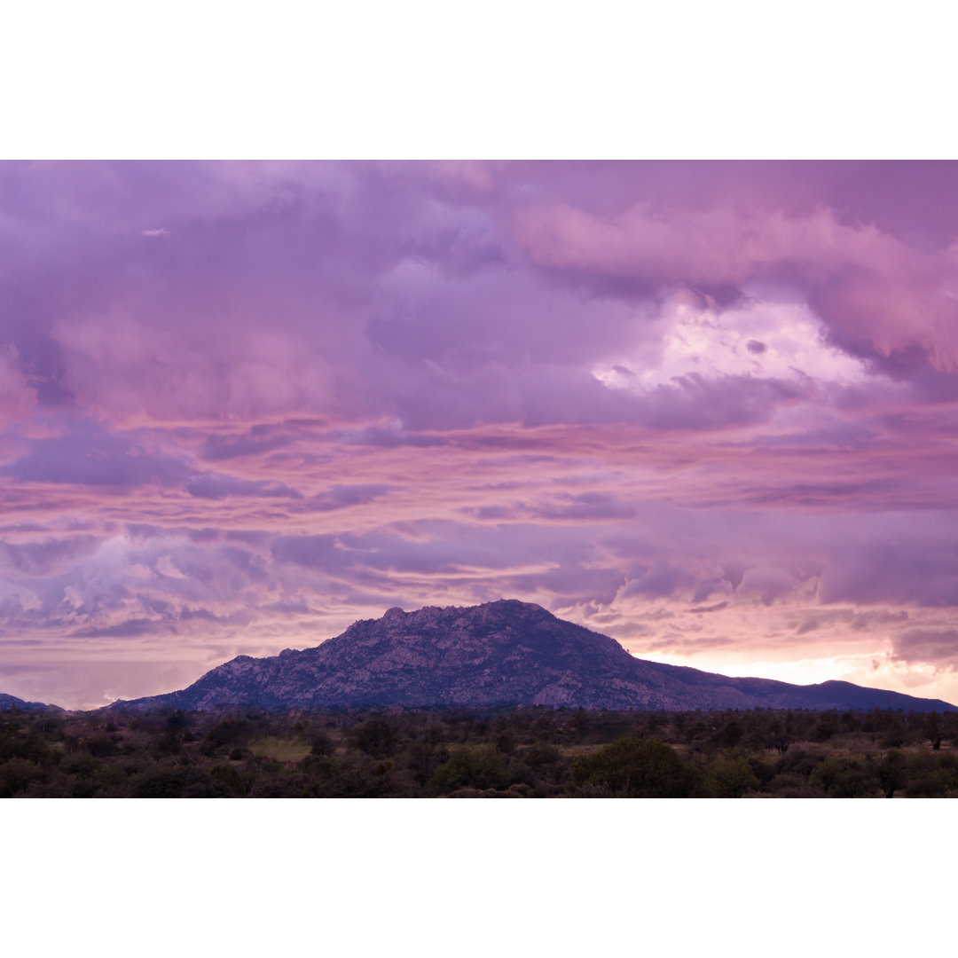 Sonnenuntergang über dem Granitberg - Druck