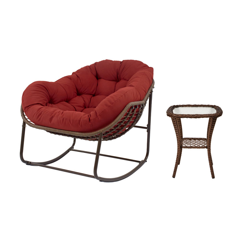 Ensemble de chaises berçantes Bayou Breeze Carson, Rouge