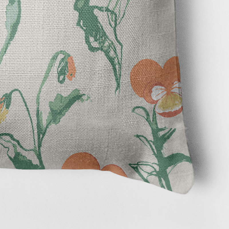 Floral Reversible Throw Pillow, Orange