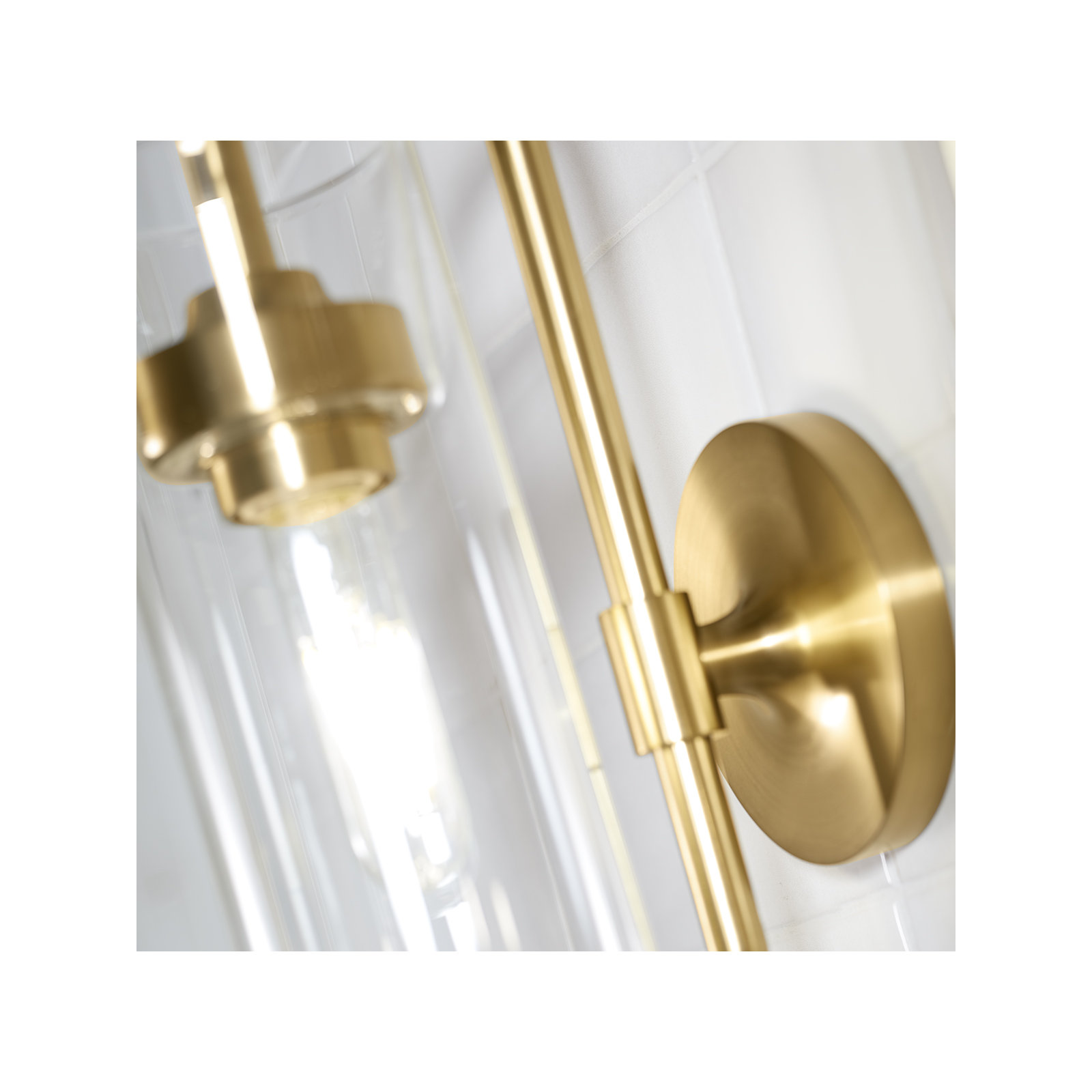 Purist 1 Light Indoor Bathroom Wall Sconce, UL Listed, Brushed Moderne Brass