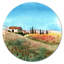«A Tuscany Landscape With Distant Villa», art mural circulaire en métal champêtre-68849981