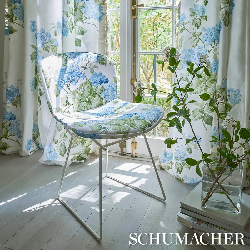 Summer Hydrangea Fabric, Blue Hydrangea