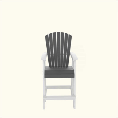 Chaise de bar en PEHD, ensemble de 2 chaises hautes Adirondack d'extérieur, tabouret de bar avec dossier haut, ensemble de 2