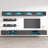 Leveille 126" Modern Floating Wall Mounted Entertainment Center with 16-Color LED Lighting, High Gloss Finish-1958328744