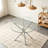 Round clear glass dining table-128929352