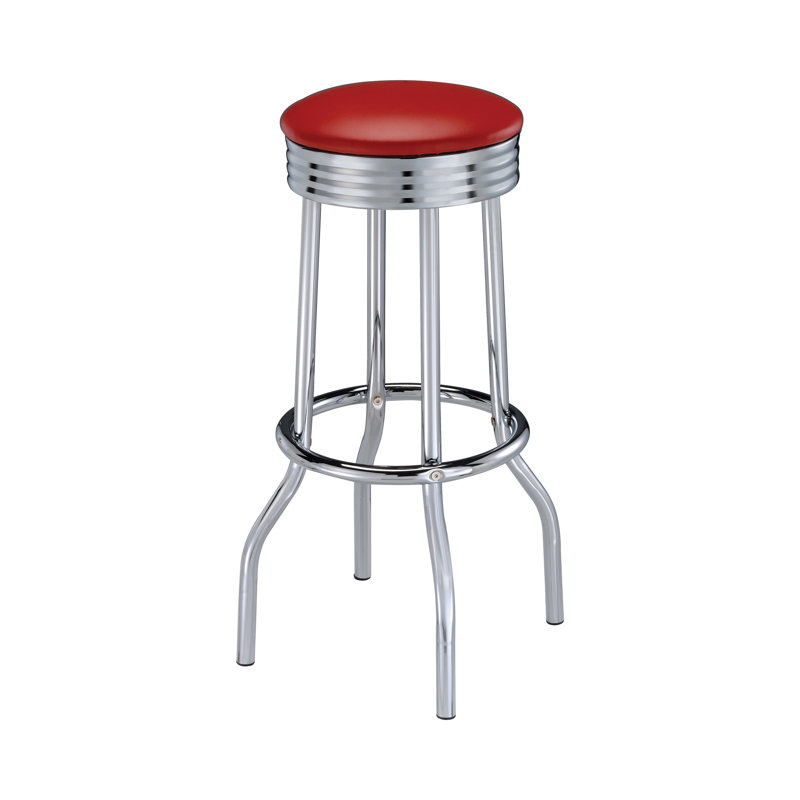 Tabouret pivotant 30 po Sayville, Simili cuir rouge