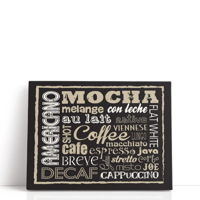 Mocha Coffee Type - Canvas Print Wall Art