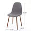 Ensemble de 2 chaises de salle à manger rembourrées en tissu Mid-Century modernes, gris clair et noyer foncé