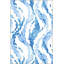Tapis bleu lavable à motif tissé à motif de feuille bleue-822420850