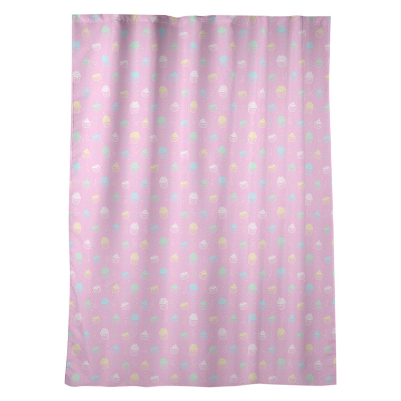 Rideaux de fenêtre à motif petits gâteaux pastel jaune, Rose foncé
