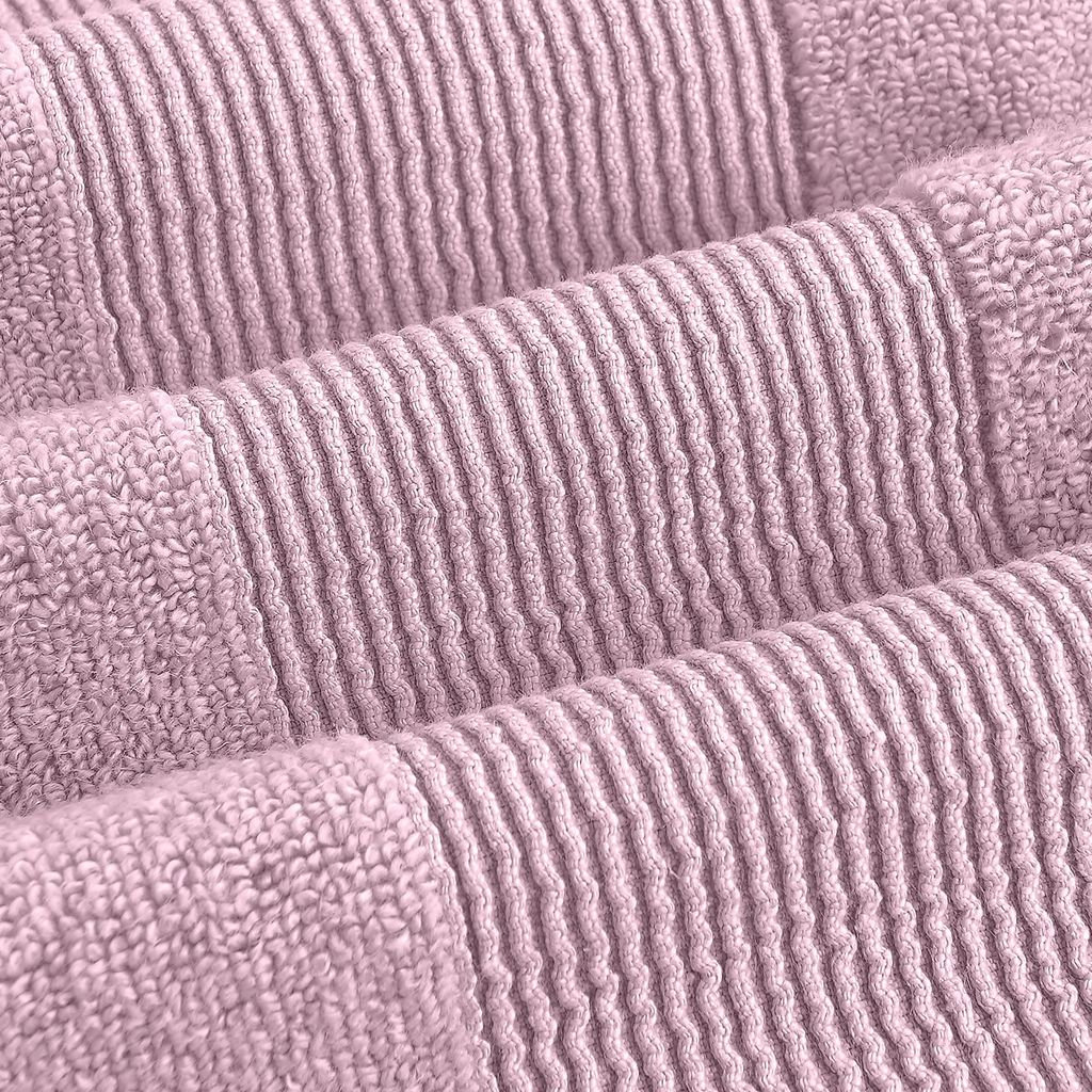6-Piece Zero-Twist Cotton Towel Set, Silver Pink