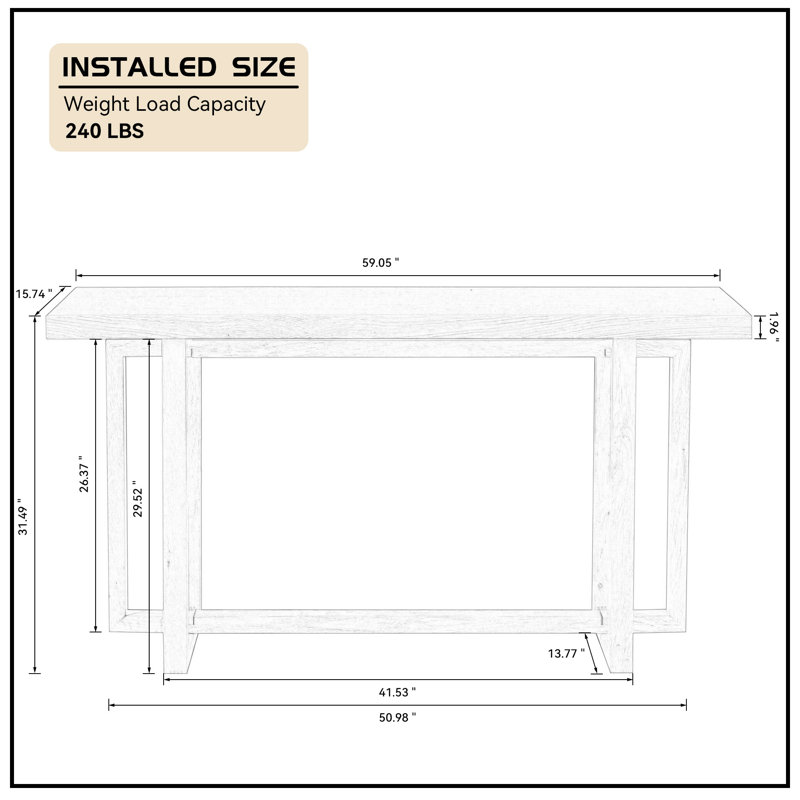 Console en bois 59,05 "