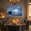 Art mural sur toile, "Dark Sea Stacks Under Stormy Sky"-510236161
