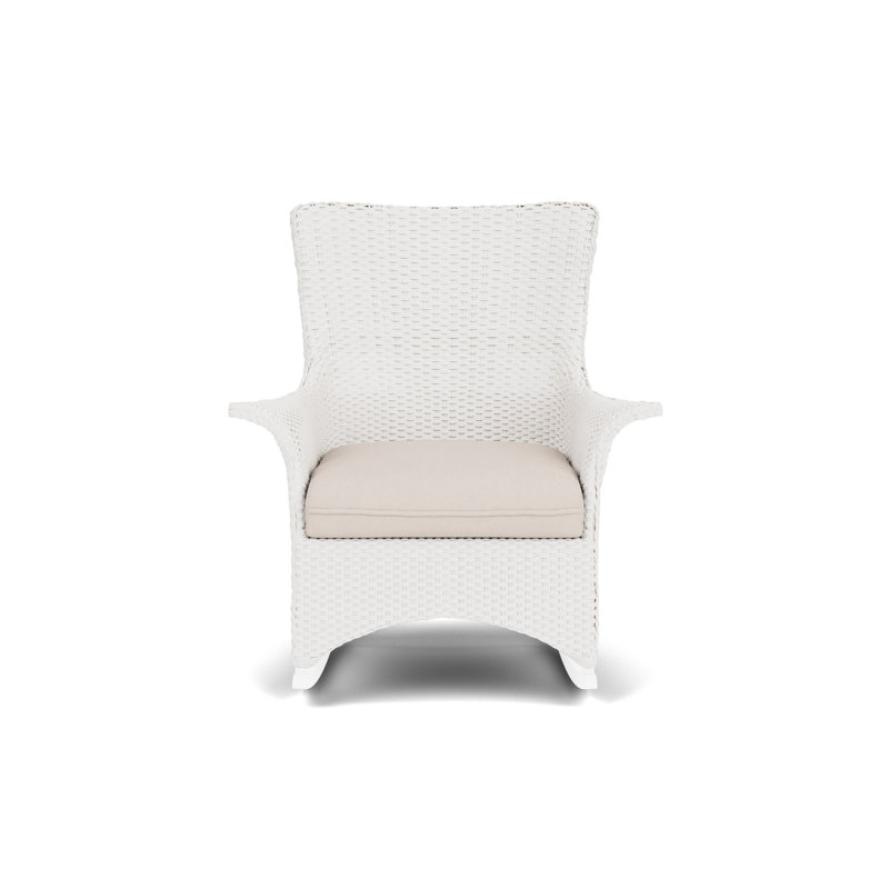 Mandalay Outdoor Rocker Chair, Canvas Birdseye Sunbrella® Canvas, White
