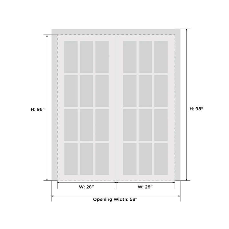Portes en bois massif Mela, 56 po x 96 po