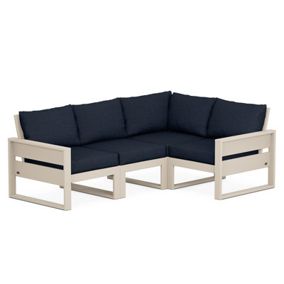 Ensemble de conversation d'extérieur pour 3 personnes avec coussins POLYWOOD Eastport