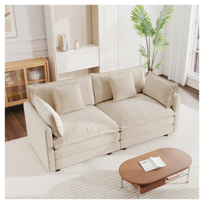 Canapé-lit modulaire en tissu d'ameublement Chenille