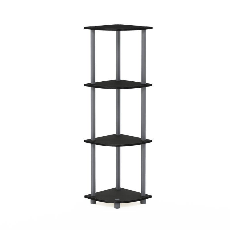 Elvin Corner Shelving Bookcase, Black/Grey